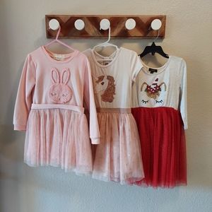 Lot of three girl dresses, size  4, 5, 6